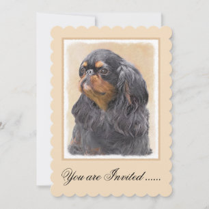 Invitación Pintura de Spaniel de Juguete Inglés Arte Animal O