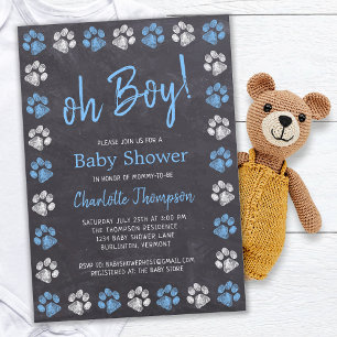 Invitación Pintura de tablero de papel Imprime Baby Shower Bl