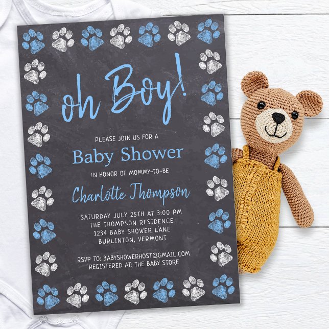Invitación Pintura de tablero de papel Imprime Baby Shower Bl (Subido por el creador)