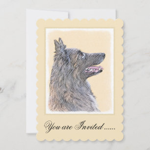 Invitación Pintura de Tervuren belga - Arte de perro original