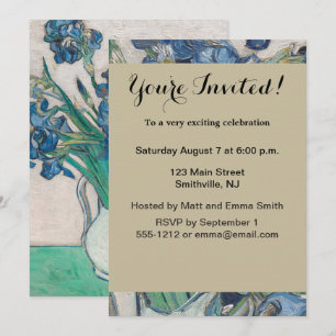 Invitación Pintura de Van Gogh Jarrón de Iris Impresionismo