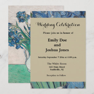 Invitación Pintura de Van Gogh Jarrón de Iris Impresionismo