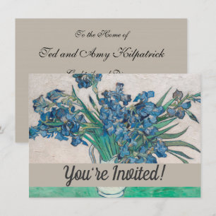 Invitación Pintura de Van Gogh Jarrón de Iris Impresionismo