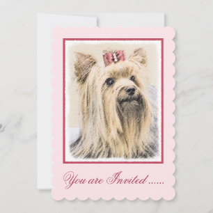 Invitación Pintura de Yorkshire Terrier - Arte de perro origi