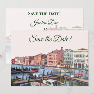 Invitación Pintura del Gran Canal, Venecia, Boda de Italia