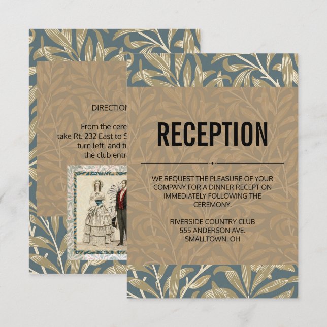 Invitación Pintura del matrimonio Boda victoriano de 1844 (Anverso / Reverso)