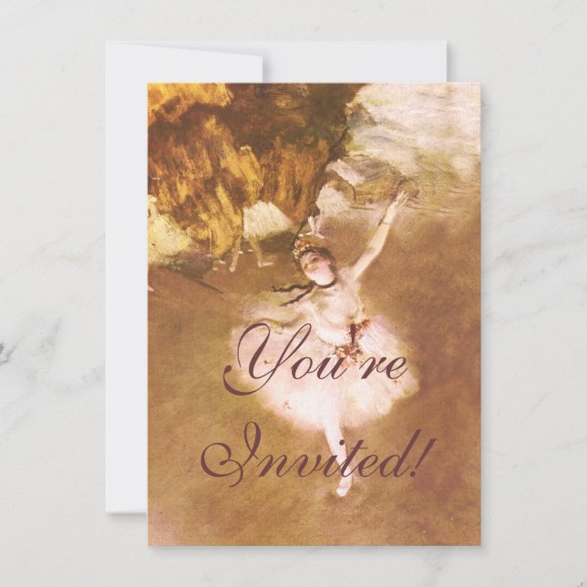 Invitación Pintura estelar de bailarina de ballet Degas (Anverso)