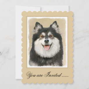 Invitación Pintura finlandesa de Lapphund - Arte de Perro ori