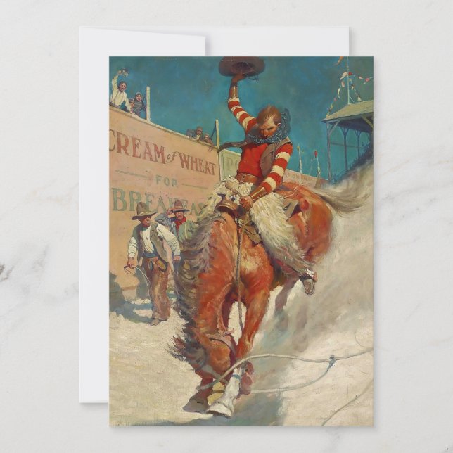 Invitación Pintura histórica de NC Wyeth "El Rodeo" (Anverso)