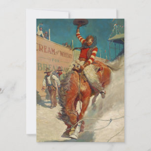 Invitación Pintura histórica de NC Wyeth "El Rodeo"