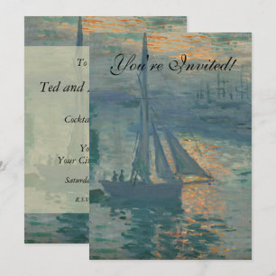 Invitación Pintura Impresionismo Marino Amanecer Monet