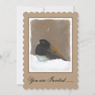Invitación Pintura Junco de Ojos Oscuros - Arte de pájaro ori