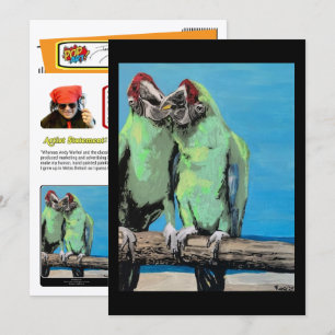 Invitación Pintura 'Loros de Playa' en una impresión a pequeñ