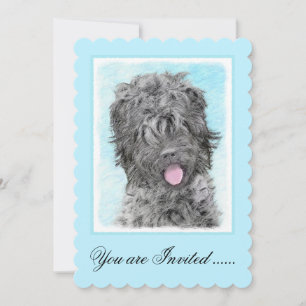 Invitación Pintura negra del territorio ruso - Perro original