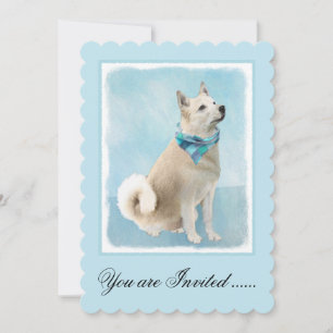 Invitación Pintura noruega de Buhund - Arte original de perro