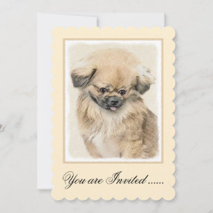 Invitación Pintura pekingesa - Arte original de perro curado