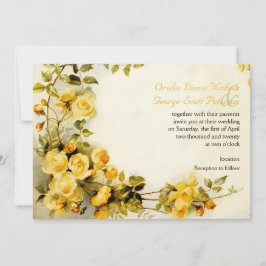 Invitación Pintura romántica vintage del boda rosa