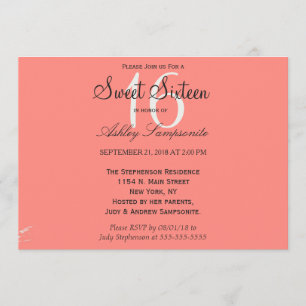 Invitación Pintura rosa y crema de coral blanca