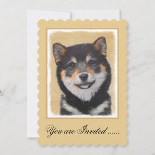 Invitación Pintura Shiba Inu (Negro y Tan) - Arte de perro