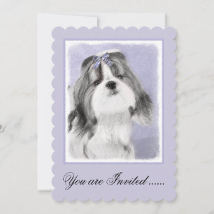 Invitación Pintura Shih Tzu - Arte Perro Original.
