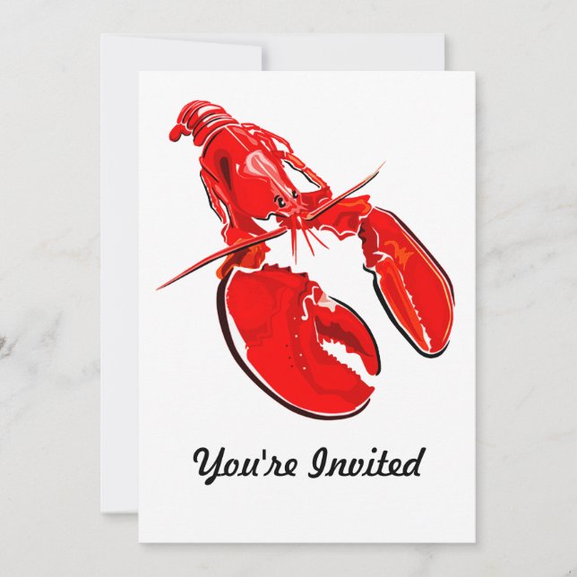 Invitación Pintura simple de la langosta (Anverso)