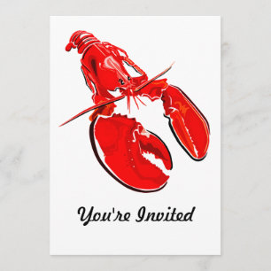 Invitación Pintura simple de la langosta