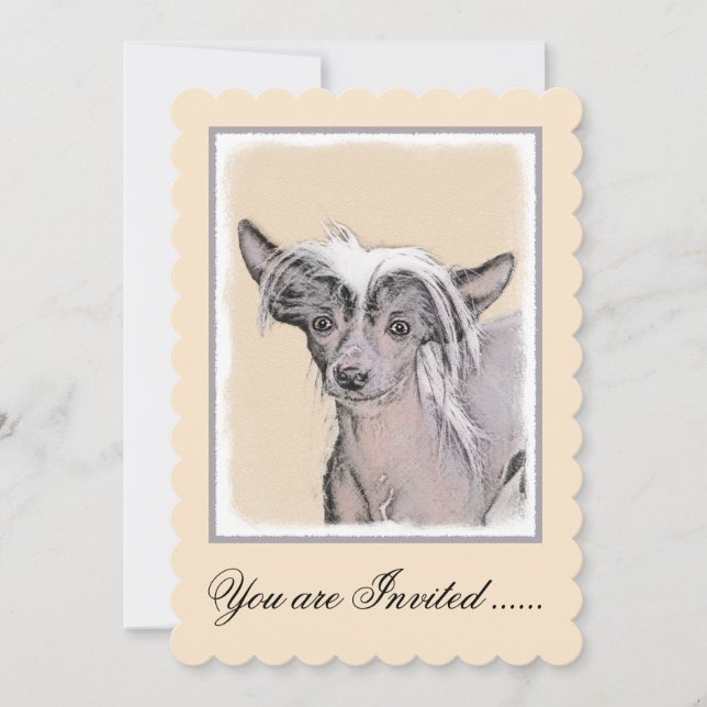 Invitación Pintura sin pelo de cremallera china arte original (Anverso)