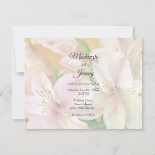 Invitación Pintura suave de alstromeria