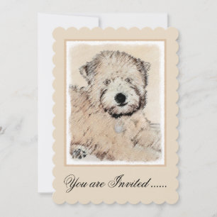 Invitación Pintura Terrier de Ruedas Recubiertas Blancas Arte
