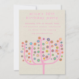 Invitación Pintura Única de Árbol Abstracto del Artista