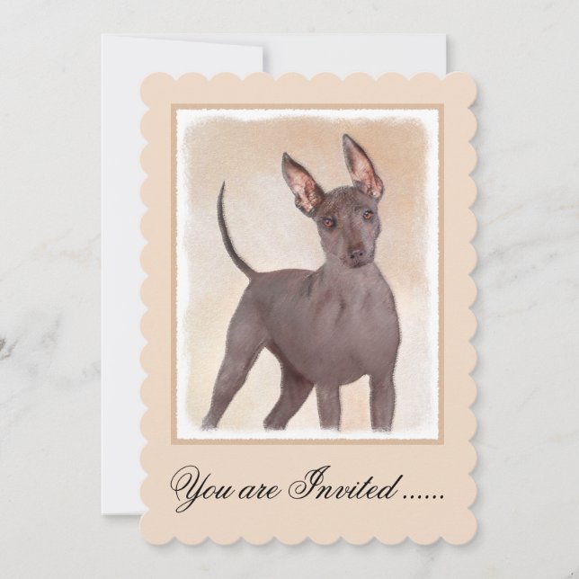 Invitación Pintura Xoloitzcuintli - Arte Perro Original Cuto (Anverso)