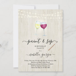 Invitación Pintura y brindis de cumpleaños, despedida de solt