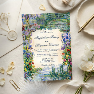 Invitación Pinturas Artísticas de Monet Florales Boda en Jard