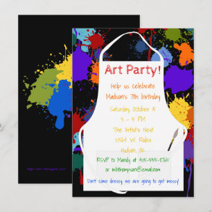 Invitación Pinturas de Brights del fiesta del arte