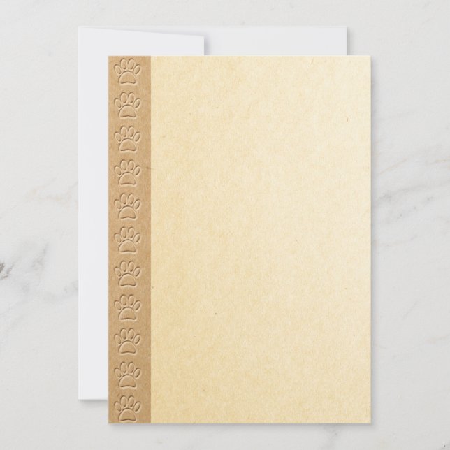 Invitación Pinturas De Papel De Perro Con Textura De Papel Gr (Anverso)