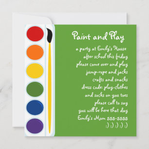 Invitación Pinturas y pinceles