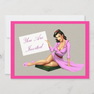 Invitación Pinza rosa pintada glamurosa