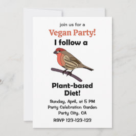 Invitación Pinzón Mexicano Sigo Dieta Basada en Plantas Fiest