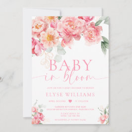 Invitación Piper Peony Flor Baby En Bloom Baby Shower
