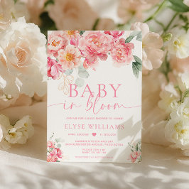Invitación Piper Peony Flor Baby En Bloom Baby Shower