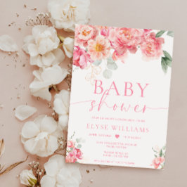 Invitación Piper Peony Floral Baby Shower