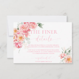 Invitación Piper Peony Floral Baby Shower Details Card