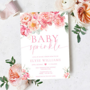 Invitación Piper Peony Floral Baby Sprinkle