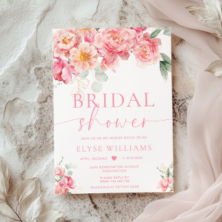 Invitación Piper Peony Floral Bridal Shower