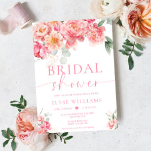 Invitación Piper Peony Floral Bridal Shower