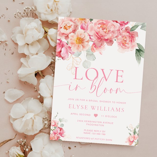 Invitación Piper Peony Floral Love In Bloom Bridal Shower (Subido por el creador)