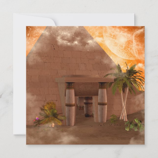 Invitación Pirámide al atardecer (Anverso)