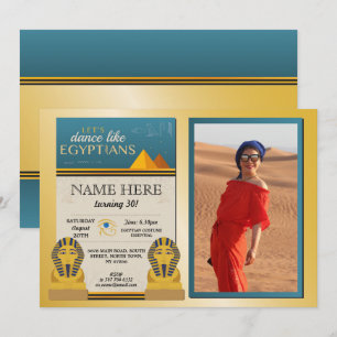 Invitación Pirámides egipcias Fotos de cumpleaños Gold Pharao