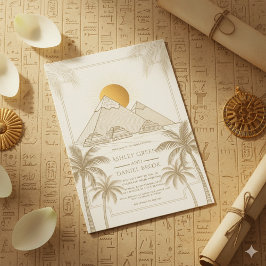 Invitación Pirámides Retro De La Boda De Destino De Giza Egip