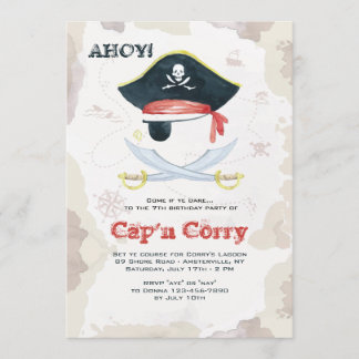 Invitación pirata acuarela